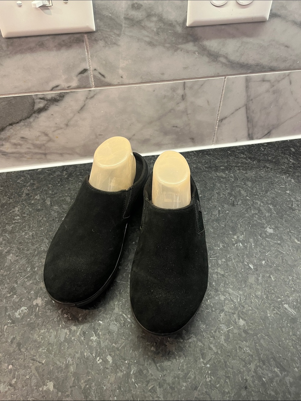 Flipflop Black Suede Slip-On Shoes